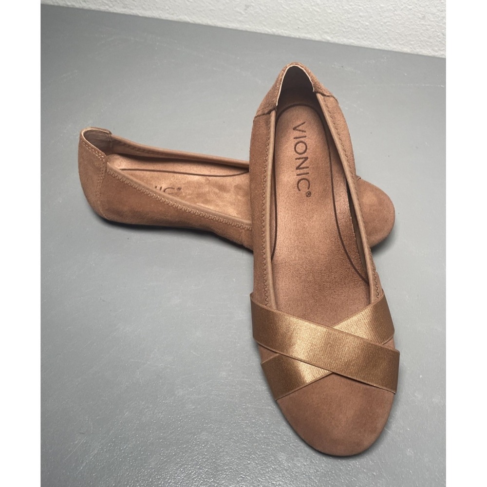 Vionic Suede Flats Maria Toffee Womens Size 5‎